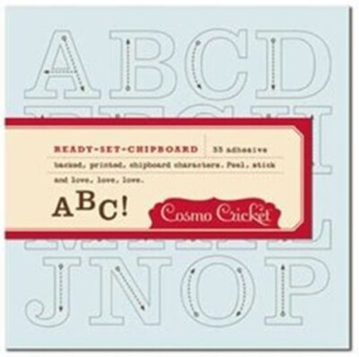 Cosmo Cricket Ready Set Chipboard Adhesive Back Printed Letters 33/Package, Tick