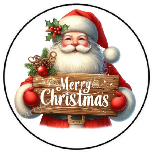 MERRY CHRISTMAS SANTA CLAUS ENVELOPE SEALS LABELS STICKERS PARTY FAVORS