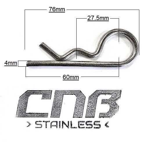 R Spring Clips 4mm Retaining Pin A2 Stainless Steel Spring Cotter