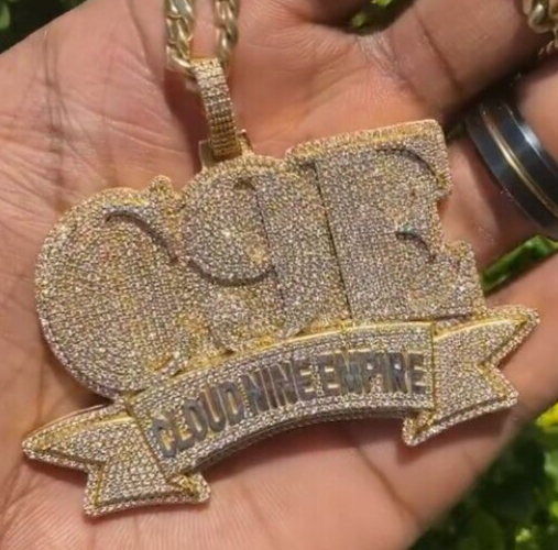 Pre-owned Nsg Men's Customize Jewelry 3.42ct Moissanite Layered Name Number Pendant 925 Silver In White