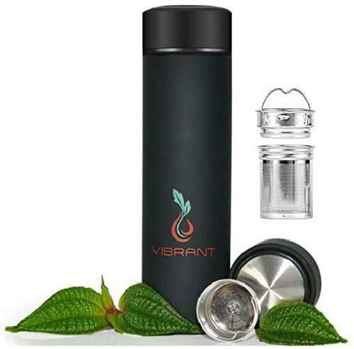 Vibrant All in ONE Travel Mug - Tea Infuser Bottle - Insulated HOT Coffee Thermo