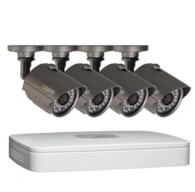 Q-See Security DVR Recorder QC588 Plus 4 Q-See 960H Color Security Cameras NEW