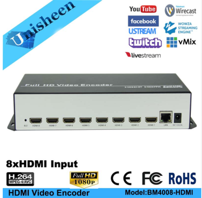 8Channels H.264 HDMI Video Encoder for IPTV Live Streamin Broadcast Device RTMP 