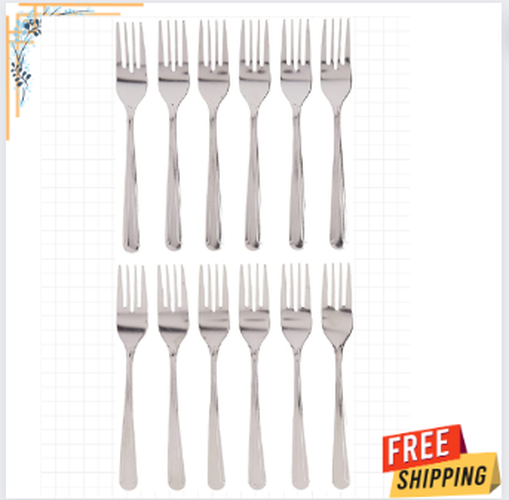 12 Piece Dominion Salad Fork Set 18-0 Stainless Steel Silver functionality