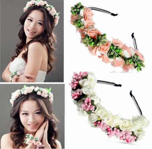 Haarreif Hochzeit Blumen Haarkranz Blumenkranz Haarband BlÃ¼Ten Trachten Dirndl