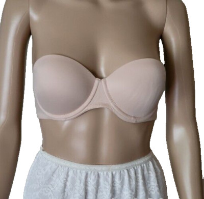 PINK Victoria's Secret Wear Everywhere Beige Push Up Strapless Bra size 32C