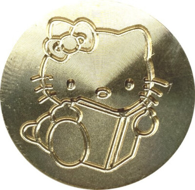 Adorable Hello Kitty - Cat Reading a Book - Wax Seal Stamp Head, 1'' diameter