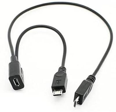 Micro USB Female to 2 Micro USB Male Splitter Extension Charge Cable for Galaxy
