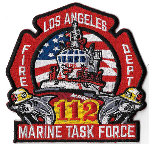 LAFD Marine Task Force 112 Fire Harbor Unit Sharks - NEW Patch !