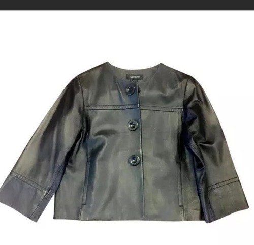 Karen Kane Crop Leather Jacket Sz S | eBay