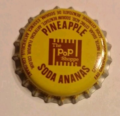 Vintage The Pop Shoppe Pineapple SODA, bottle cap Unused NOS 