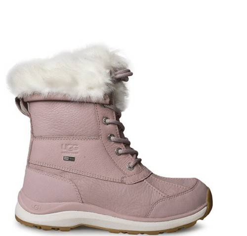 Pre-owned Ugg Adirondack Iii Fluff Pink Crystal Wp Leather Snow Boots Women Us 8