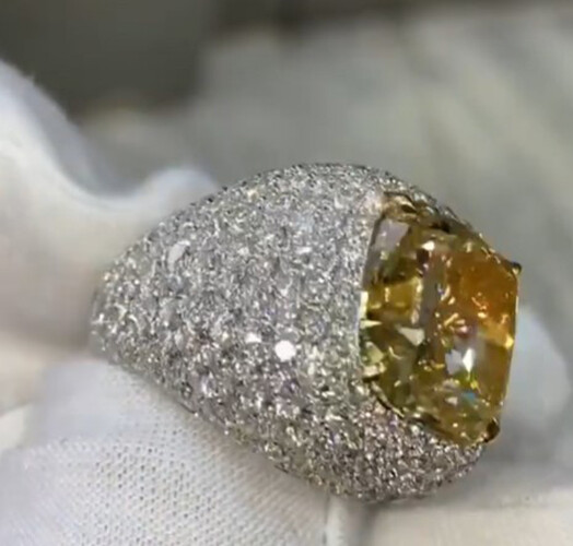 Pre-owned Online0369 Mens Fully Filled Pinky Ring 3.88ctcushion Citrine Cubic Zirconia 925 Silver In White