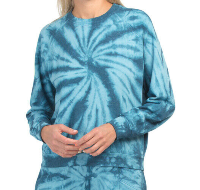 Betsey Johnson Blue Oversized Sweatshirt Tie Dye Size Small Groovy Retro Vibes