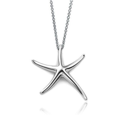 925 Plaqué Argent Mignon 3D Étoile Poisson Animal Pendentif Fille Bijoux Cadeau
