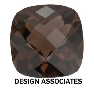 SMOKY QUARTZ 5 MM CUSHION CUT CHECKERBOARD TOP 4 PIECE SET AAA ALL NATURAL