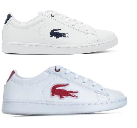 lacoste carnaby evo 318 1 spc leather trainers kids boys girls unisex 