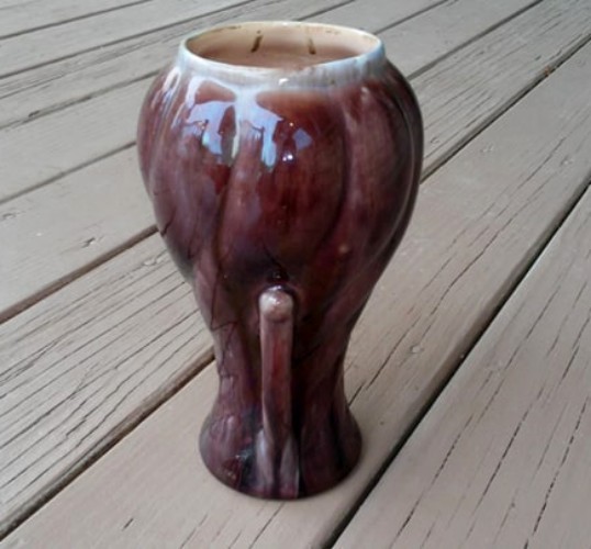 Rare Vintage Mid Century Gonder Pottery Usa Brown H62 Flower Vase