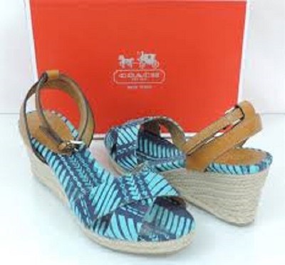 【COACH】C Canvas Open-Toe Espadrille Wedge Sandals COACH Signature C Canvas Open-Toe Espadrille Wedge Sandals