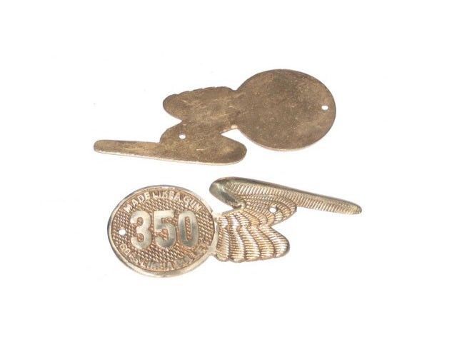 Pair Made Like Gun Goes Like Bullet 350cc Brass Made Tool Box Badges For Royal Enfield