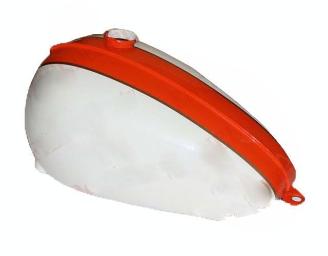 1965 White Orange Stripe Fits Triumph T120R TR6 650cc Fuel Tank  