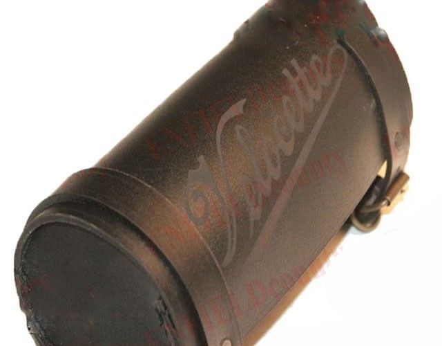 Tool Bag Roll Pure Black Leather Retro Velocette Design Motorbike Motorcycle 