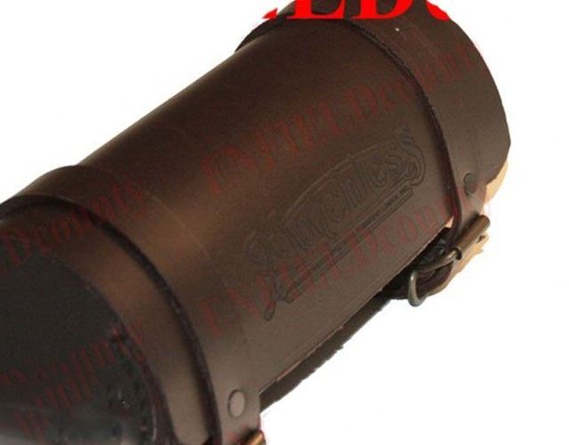 Tool Bag Roll Pure Brown Leather Retro Matchless Logo Engraved Design 