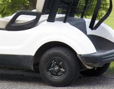 Golf Cart SS Wheel Covers Hub Caps for Most Golf Carts 8 inch Set of 4 Black