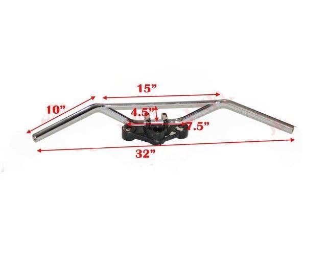 Universal Fit 7/8" Black Braced Street Handlebar Unit Honda Kawasaki Yamaha  