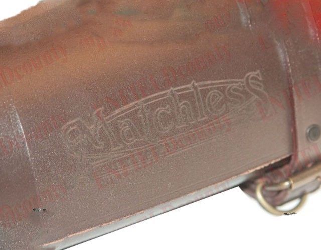 Tool Bag Roll Pure Brown Leather Retro Matchless Logo Engraved Design 