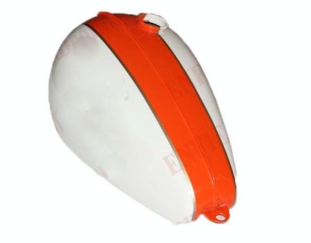 1965 White Orange Stripe Fits Triumph T120R TR6 650cc Fuel Tank  