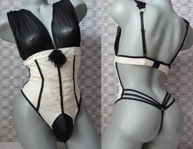 COMPLETINO LINGERIE INTIMO NOTTE SEXY DONNA MINI ABITO HOT VESTITO BIANCO NERO