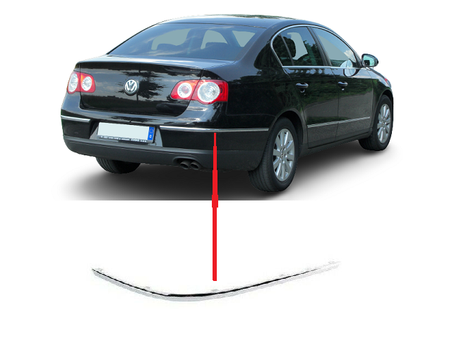 Vw passat chrome rear bumper trim deals