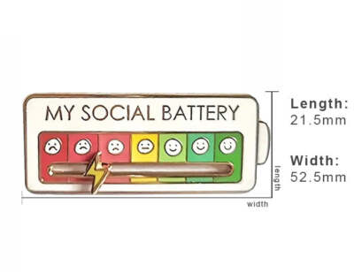 My Social Battery Interactive Mood Enamel Pin