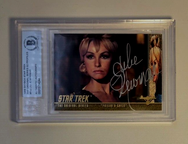 Julie Newmar Signed Star Trek Card Eleen Fridays Child Slab