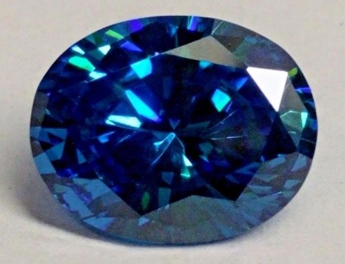 CUBIC ZIRCONIA BLUE  COLOR 11 x 9 MM OVAL CUT