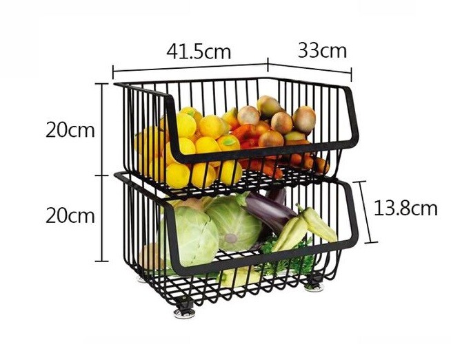 Carrello In Metallo Nero Multiuso 2 Piani Cestini Arredamento Casa Cucina dfh