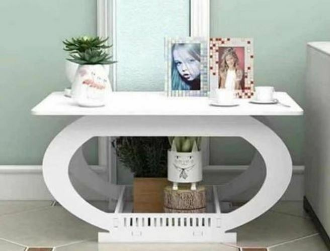 Tavolo Tavolino Console 60x50x40cm In Legno Bianco 15334 bal