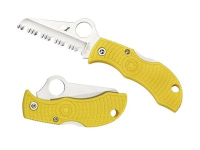 H-1 Steel Fully Serrated Edge Yellow Frn Handle Myls