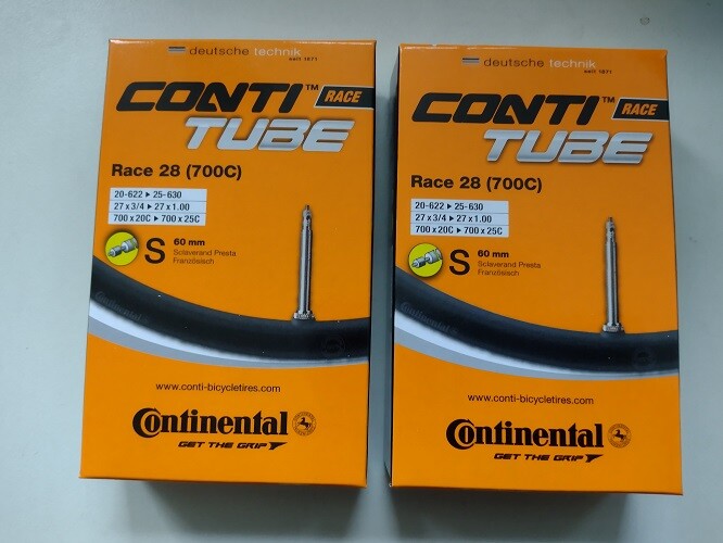 2 X Continental Schlauch 700x18/25-622c Presta Ventil 42mm/60mm/80mm
