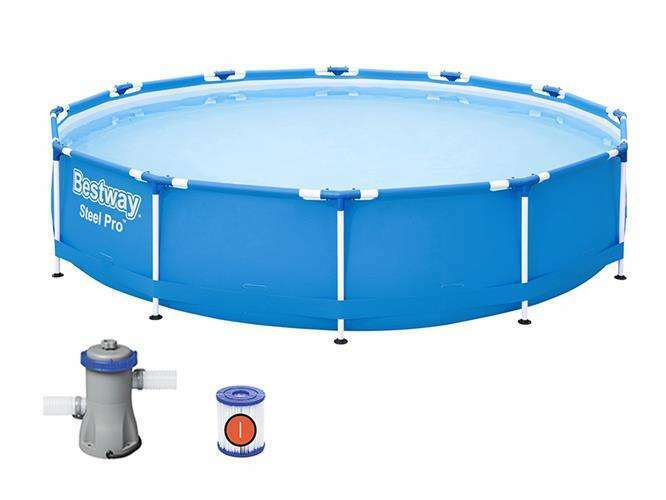 PISCINA TONDA ROTONDA STRUTTURA FUORI TERRA Ø 366 x h. 76 cm CON POMPA BESTWAY