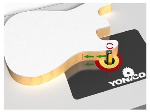 Yonico Industrial router bit Flish trim router bit top & bottom bearing 1”