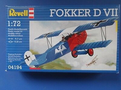 Revell 04194 Fokker D VII Aircraft Plastic Kit No Paints 1/72 Scale T48 Post