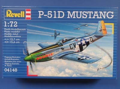 Revell 04148 P-51D Mustang Aircraft Plastic Kit No Paints 1/72 Scale T48 Post