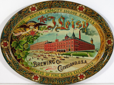 Vintage Isaac Leisy Brewing Co Cleveland Ad Reproduction Steel Sign Bar Decor
