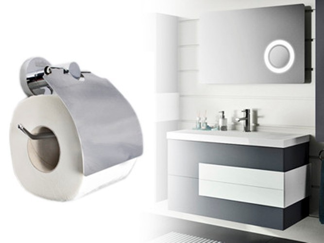Porta Rotolo Carta Igienica In Acciaio Fissaggio A Muro Con Viti O Colla dfh