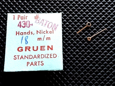 Gruen 430 Watch Hands Nickel Baton One Pair Genuine Gruen Watch Parts