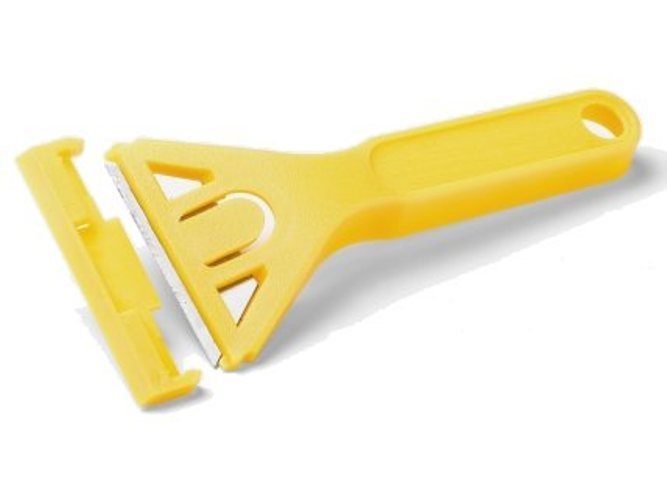 Raschietto Multiuso + 5 Lame Trapezio Ricambio Per Muri Pavimenti Vetri dfh