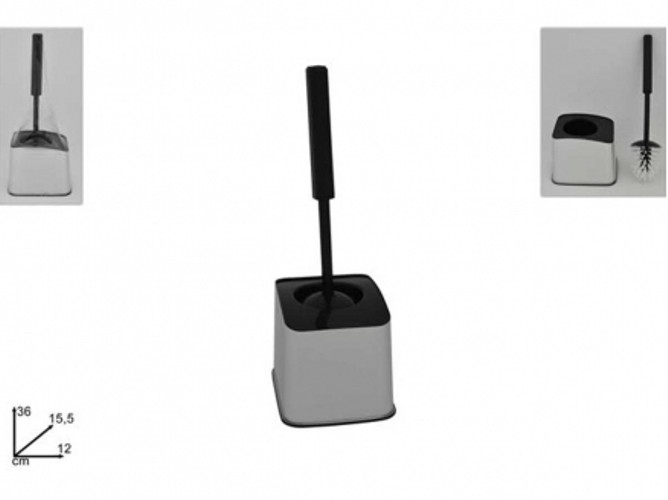 PortaScopino Porta Scopino Bagno Wc Toilette Metal con Scopino Completo dfh