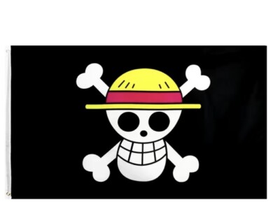 One Piece Luffy Straw Hat Pirates Flag 2x3 ft Bedroom Living Room Wall Decorate